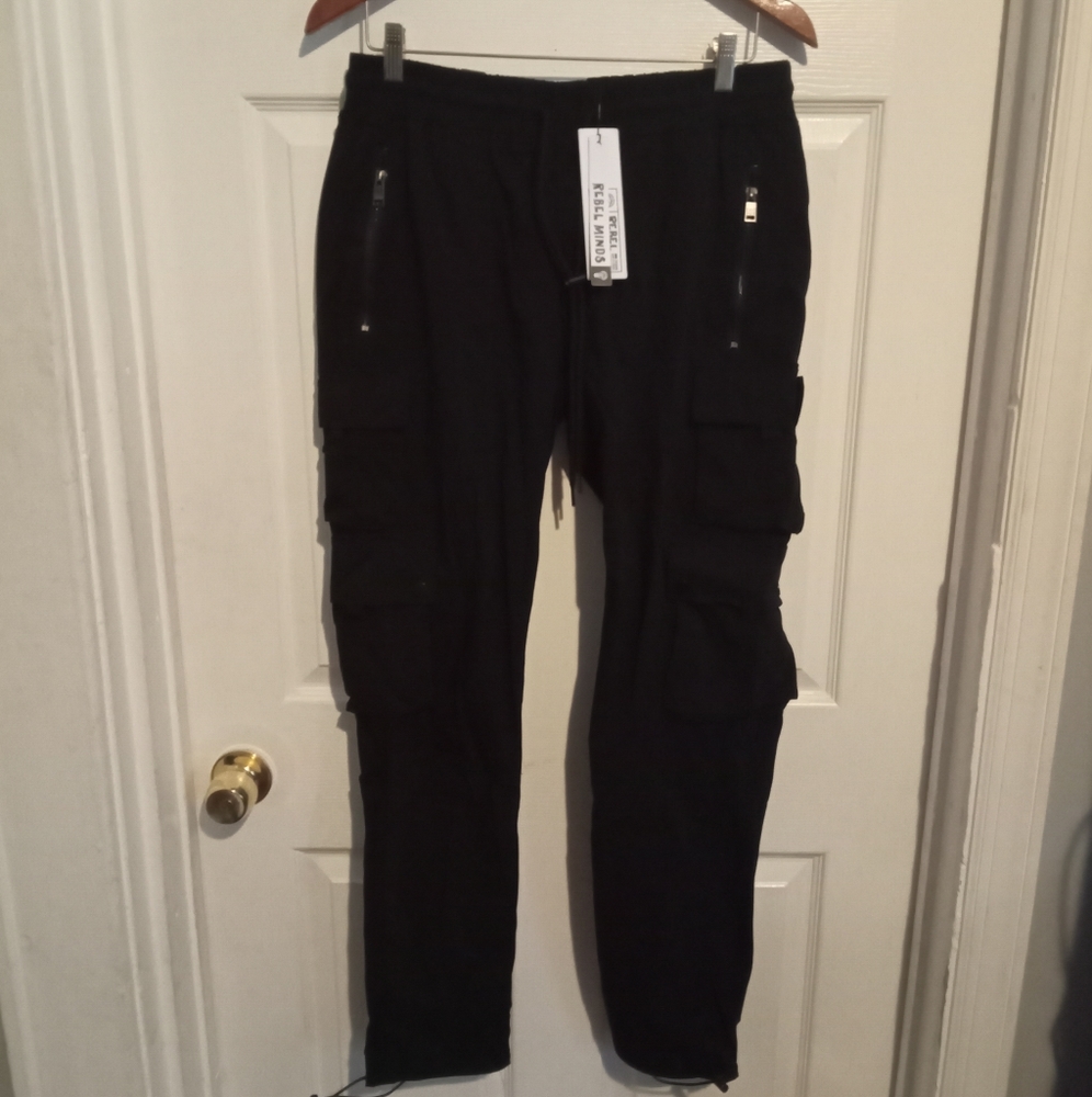 Rebel Mind Black nylon tech pants size medium